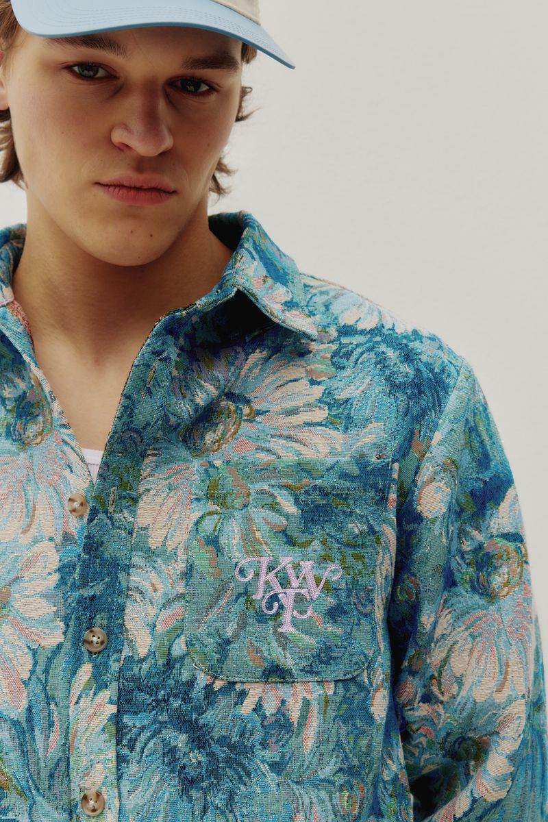 Kuwalla Floral Watercolor Tapestry Shirt
