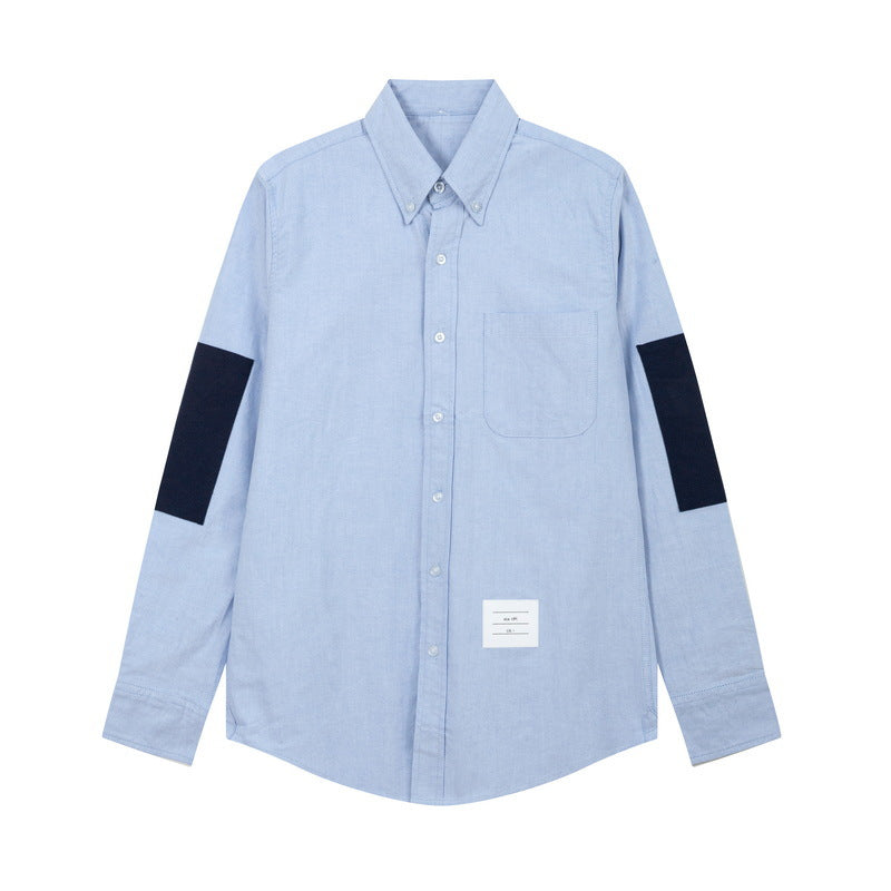 Men's Double Sleeve Patches Contrast Shirt | Thom Browne