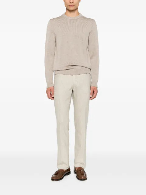 Zanone ribbed-knit crew-neck wool jumper