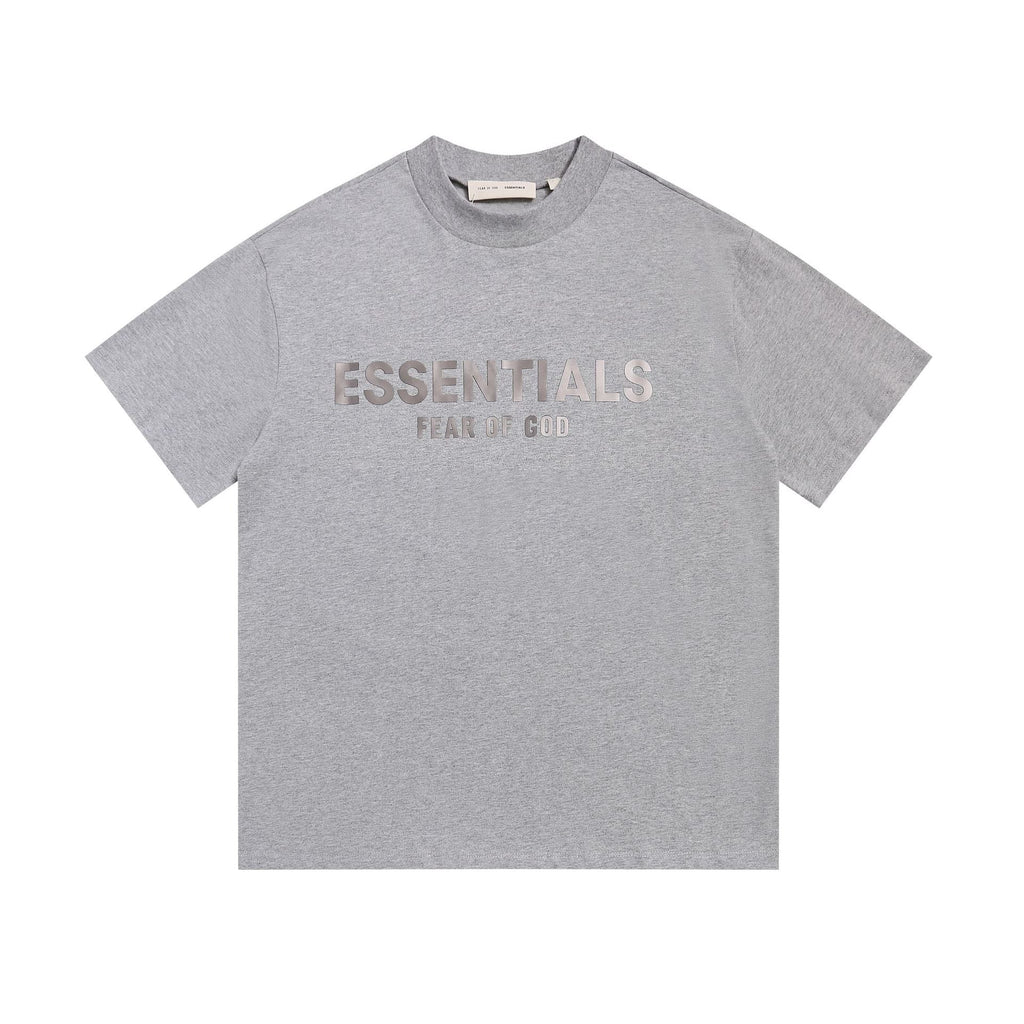 Fear Of God Essentials Silver Foil Letter Print Tee Streetwear Unisex