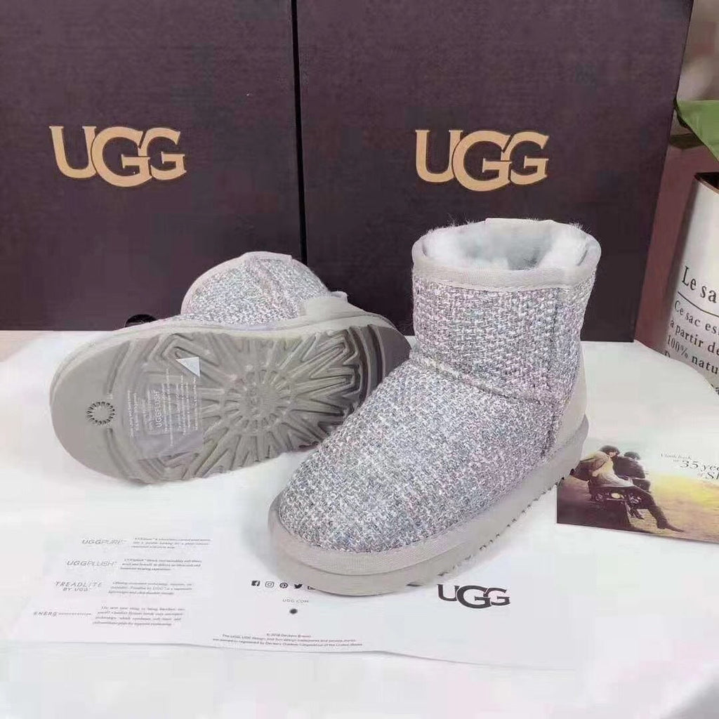 Kids Chanel-Style Snow Boots — Chic Grey | New Arrival | In Stock