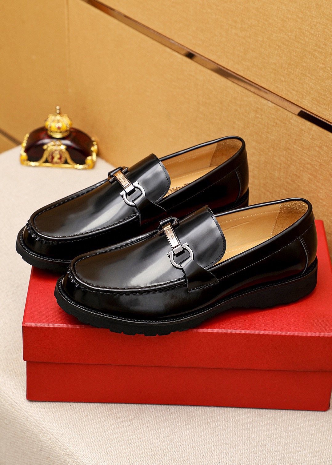 Ferragamo Black Bit Loafers - Apron Toe