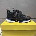 Fendi Men's Patterned Toe Low-Top Sneakers - Mixed-Material Upper With Mesh Lining