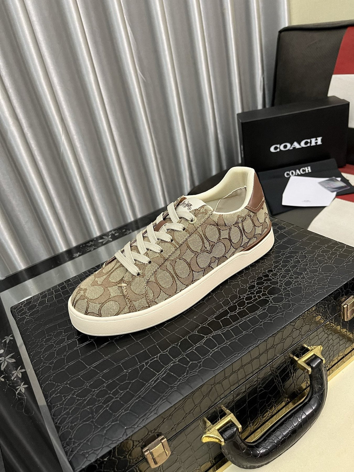Coach Black and Charcoal Low-Top Sneakers