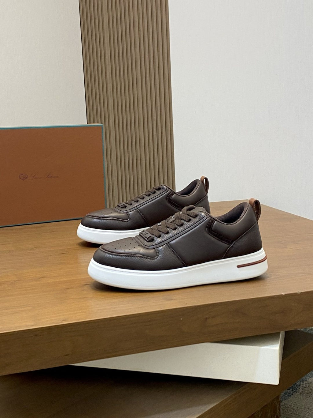 Loro Piana Men's Tennis Walk Low-Top Sneakers - Contrast Heel Tab